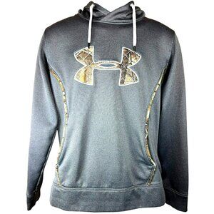 Under Armour Mens Loose Fit Grey Camo Logo Hoodie Medium
